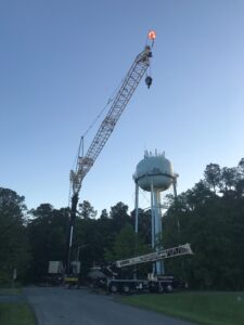 St Michaels South Water Tower Maintenance Work Crane Used
